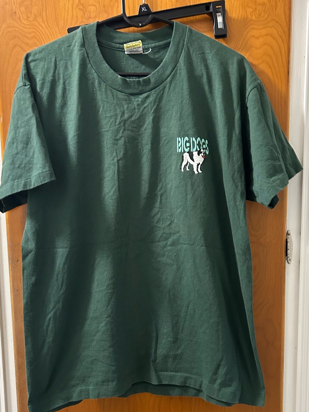 Big Dogs Forest Green Crewneck Tee with Yellow Logo Tag